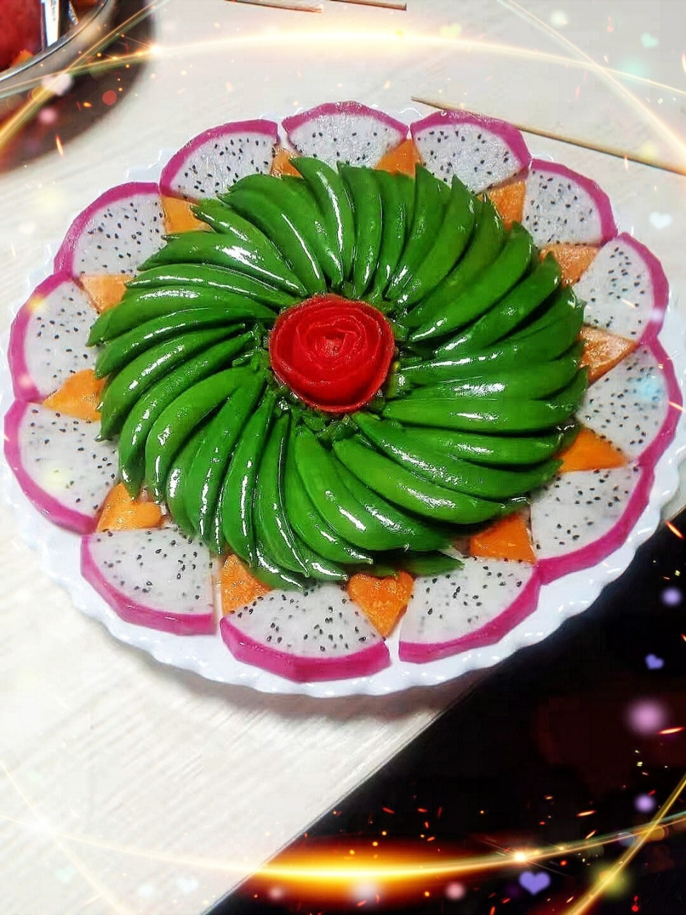 佛前供菜 忙,拜托别人帮我拍的,阿姨没帮我拍好 	 05050505