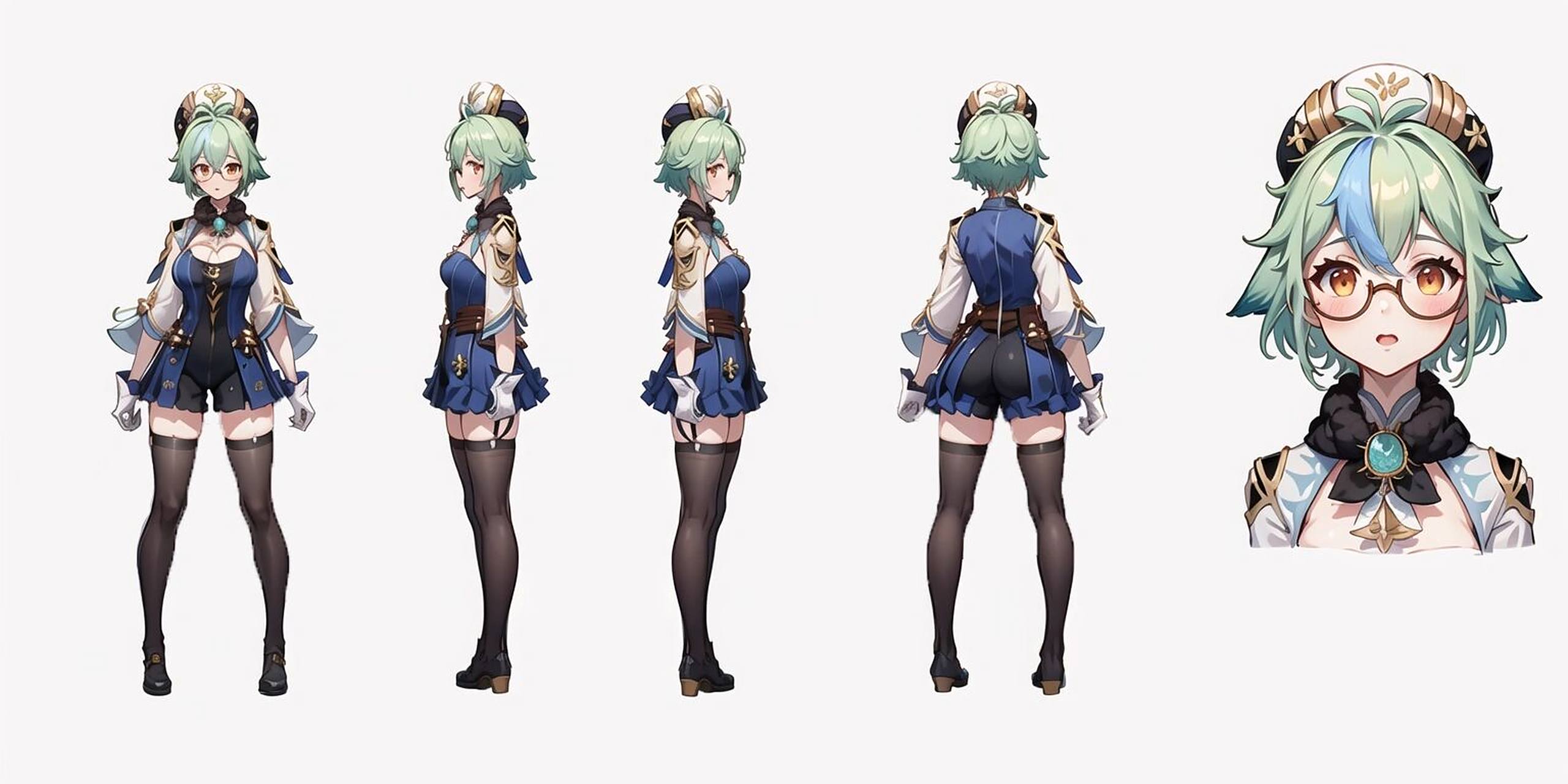 stable diffusion生成原神砂糖三视图 1,网上随意下载一张砂糖高清图,