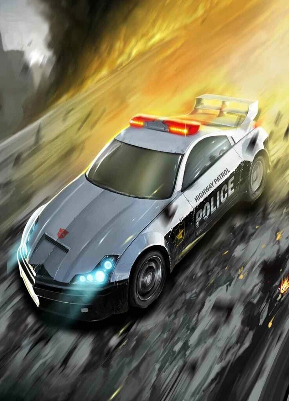 变形金刚高清原画手机壁纸(博派)警车1 每个孩子年少时都有一个警察梦