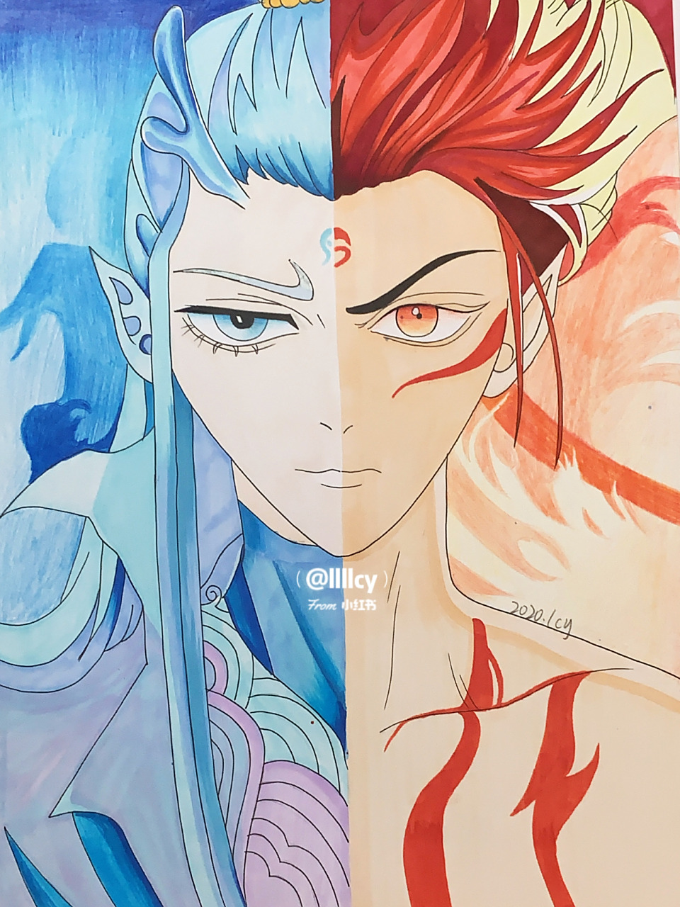 动漫人物 哪吒敖丙拼画, #动漫