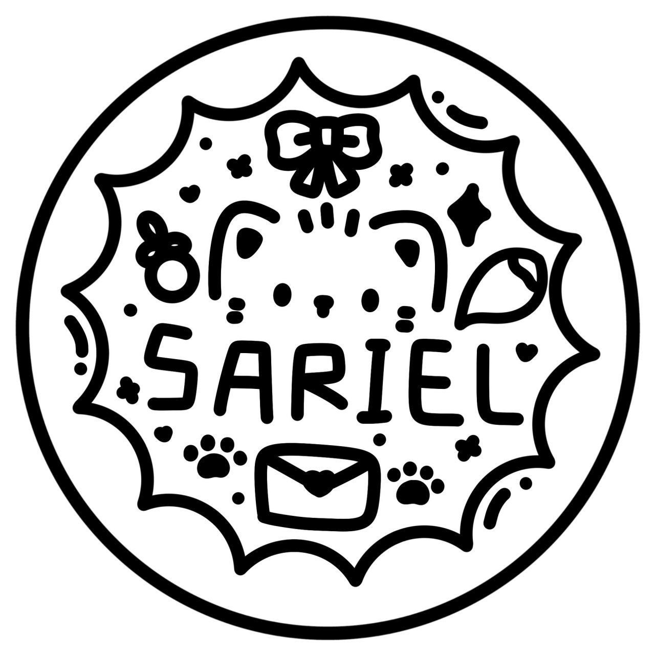 光夜简笔画封口贴 简简单单的也很可爱