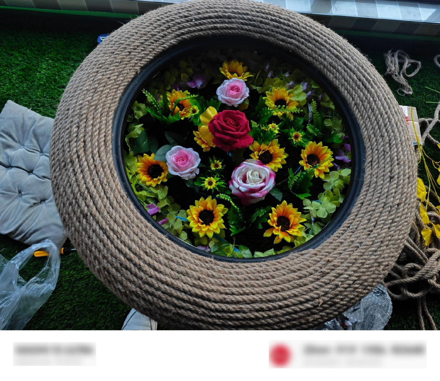 旧轮胎改造茶几diy.用废弃轮胎,diy了一个漂亮茶几!虽然真的很费腰!