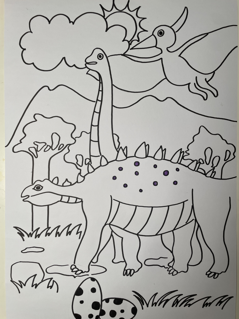 恐龙的生活环境简笔画图片