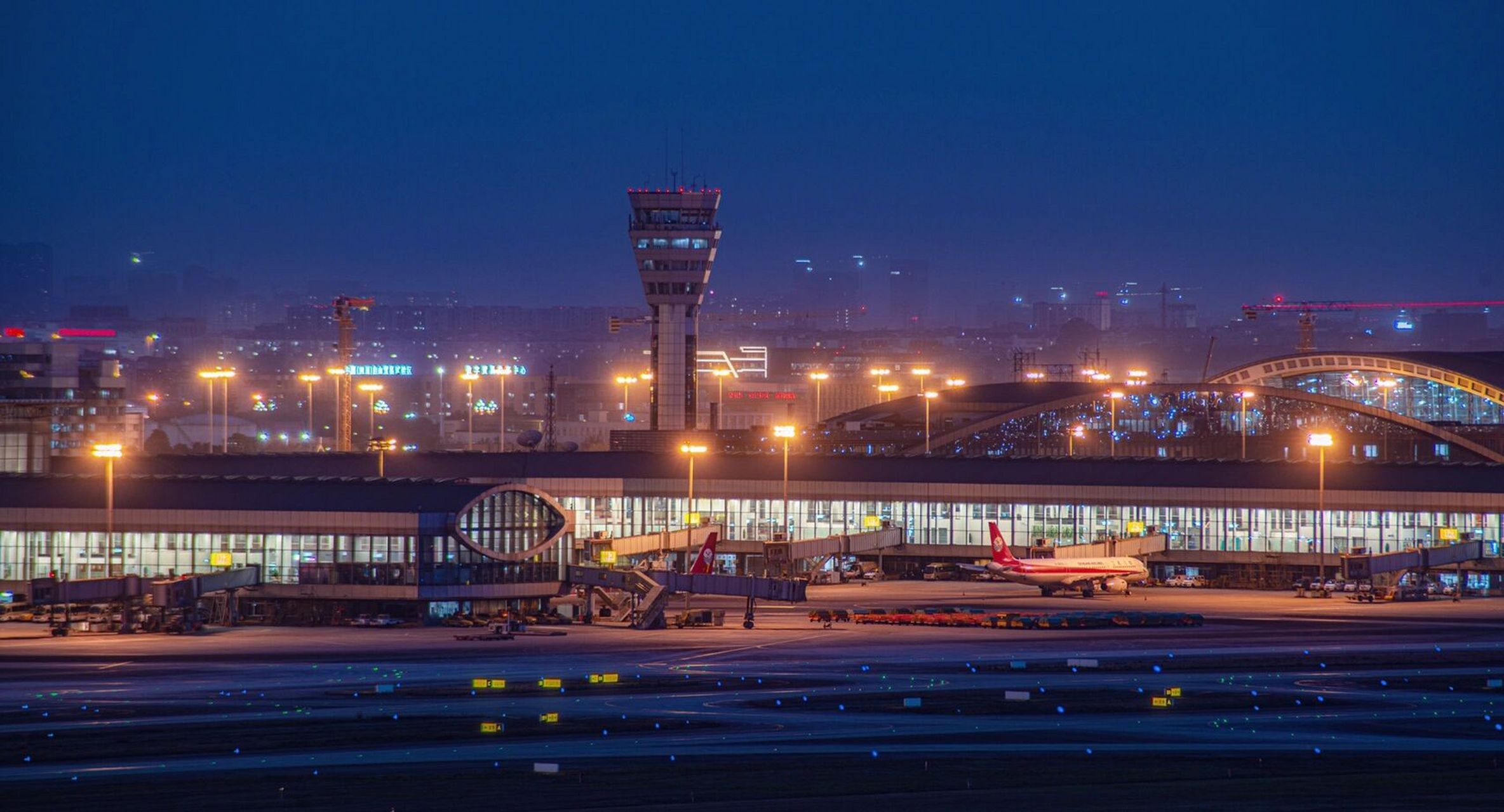成都机场照片 夜景图片
