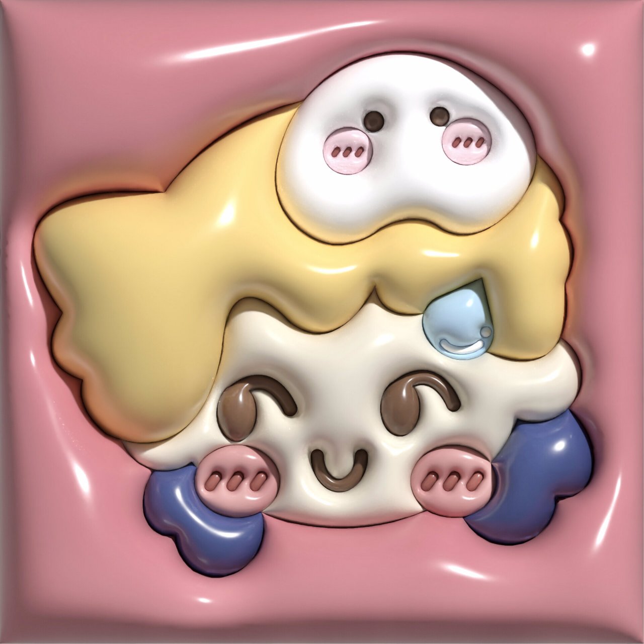 卡通头像设计 3d膨胀效果头像 女生男生可爱头像设计 微信头像