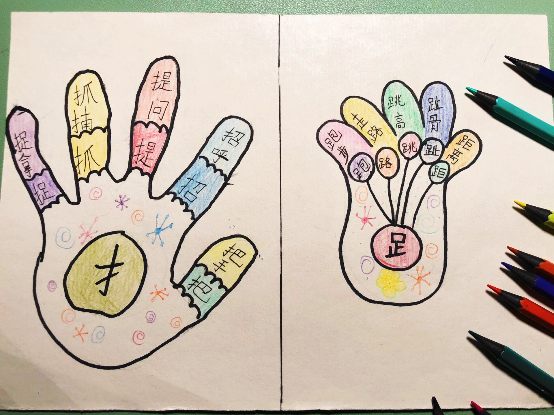 一年级偏旁手抄报|偏旁部首开花|思维导图