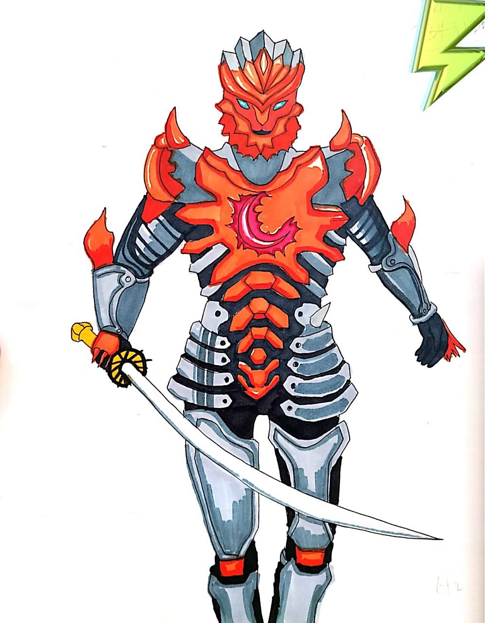 伽古拉斯伽古拉奥特曼手绘过程 儿童画马克 伽古拉斯伽古拉奥特曼手绘