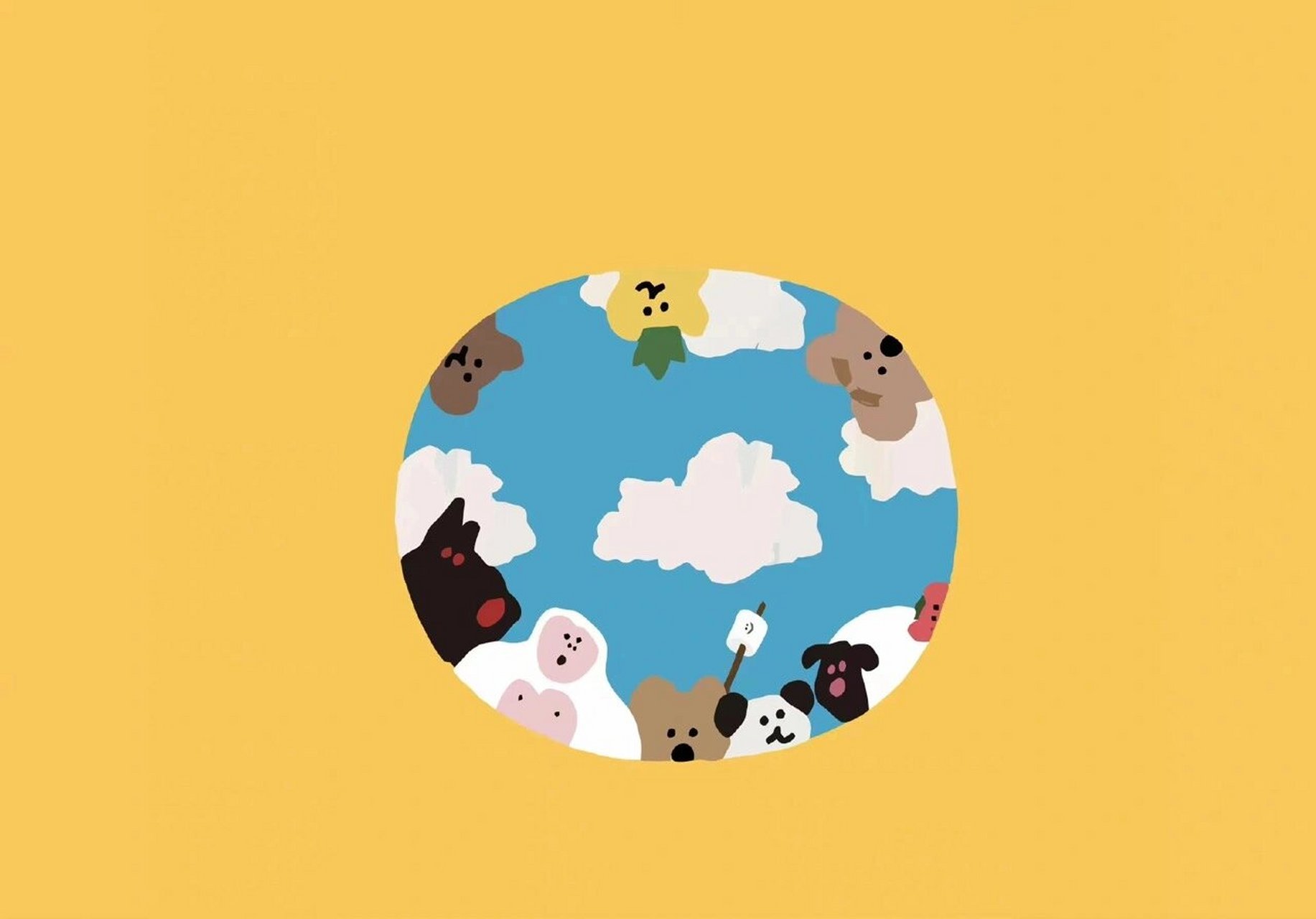 柿子椒熊壁纸 | ipad/macbook可爱壁纸 可爱熊熊谁能抗拒呢 #可爱壁纸