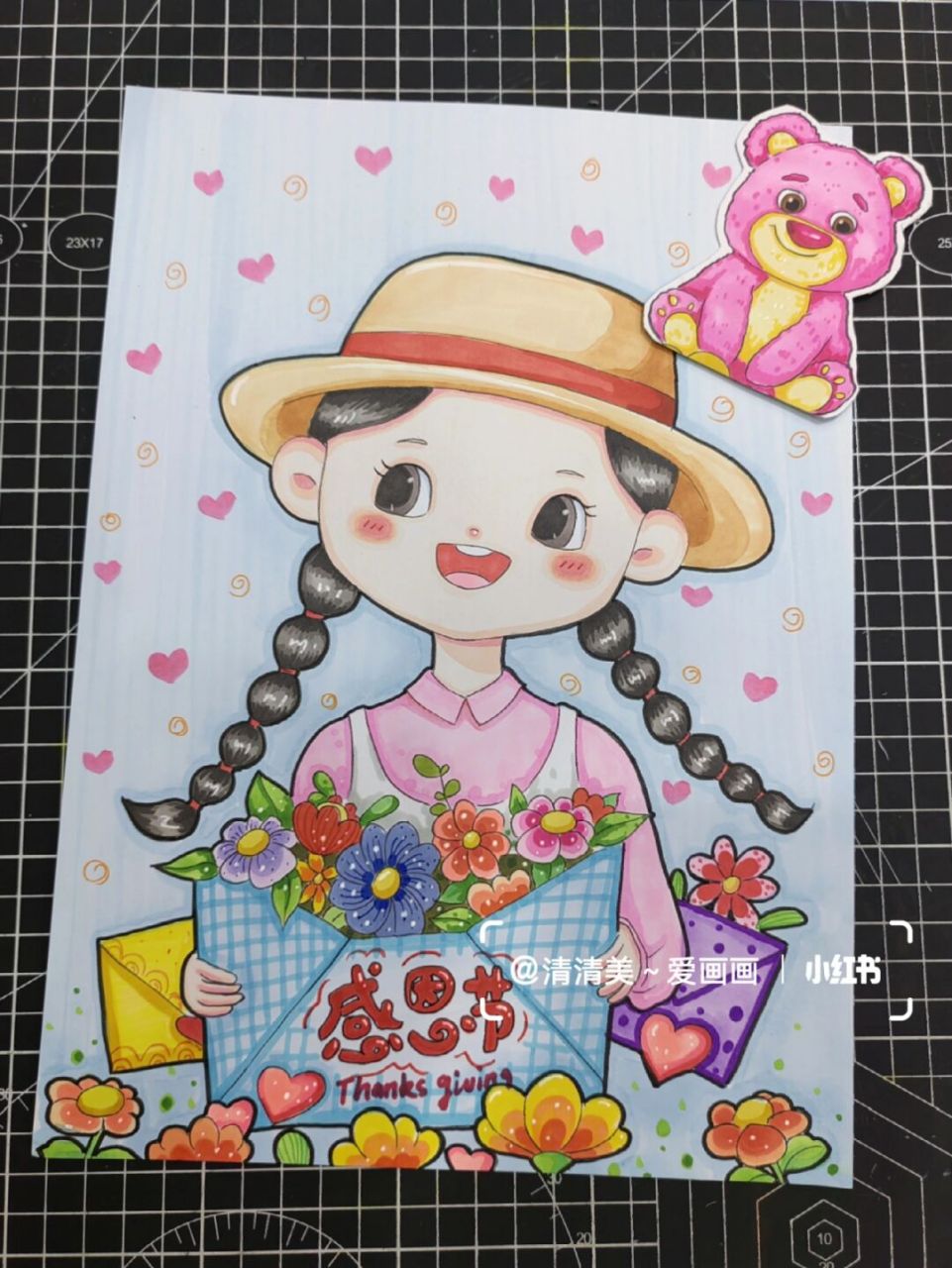 感恩节主题画 #马克笔手绘# #画画# #感恩节主题画# #手绘头像