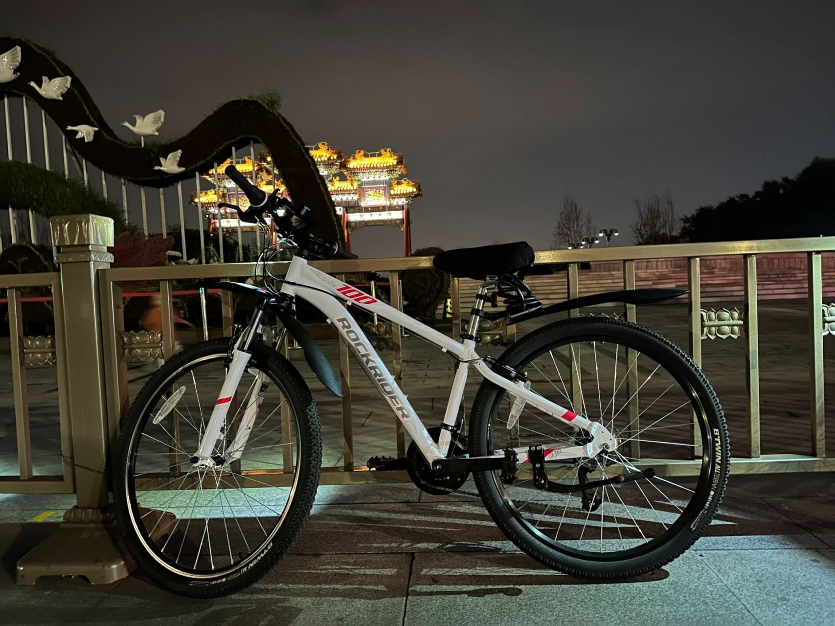 出迪卡侬山地车st100 m码 本人自骑~白色,照片里是本人,均为自己拍摄.