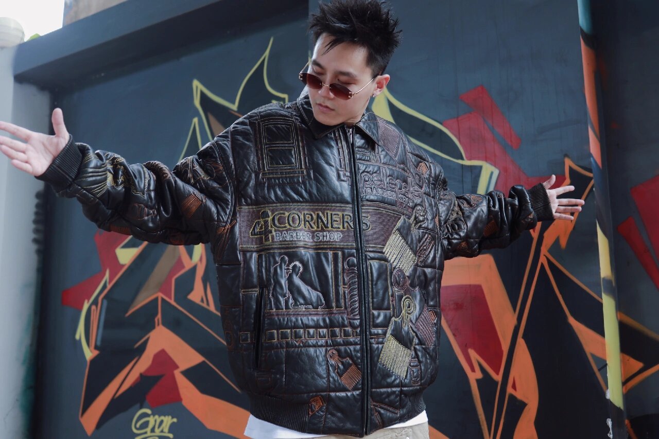 pellepelle 重磅barbershop主题真皮皮衣 衣长80 胸围150