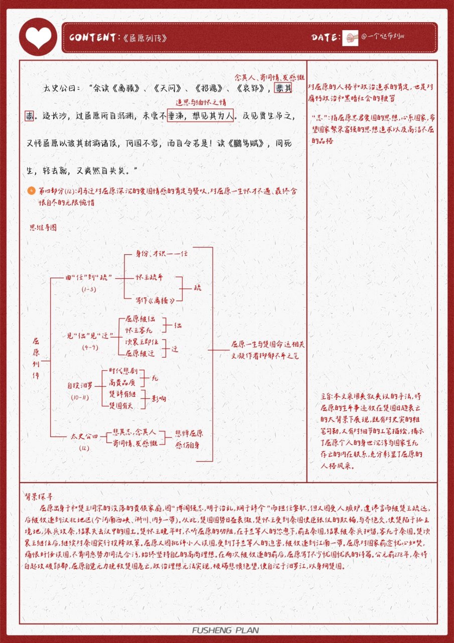 95概括屈原在楚国的从业生涯 95体会作者(司马迁)对屈原的感情