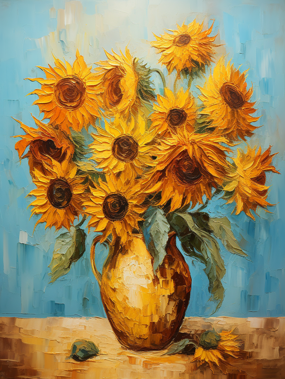 油画 梵高向日葵 展示 从温暖治愈中找灵感梵高的向日葵 愿所有美好都