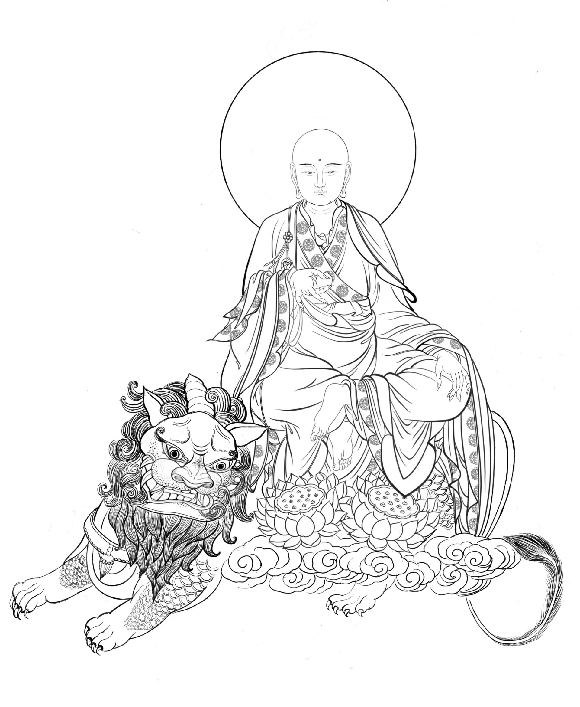 地藏王菩萨谛听坐像