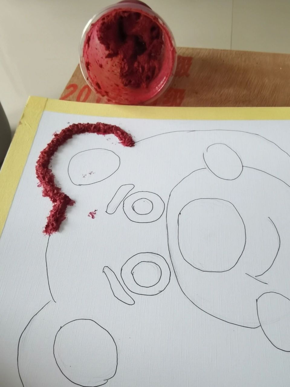 纸浆画‖草莓熊‖ 戳到了谁的心巴 线稿在后面