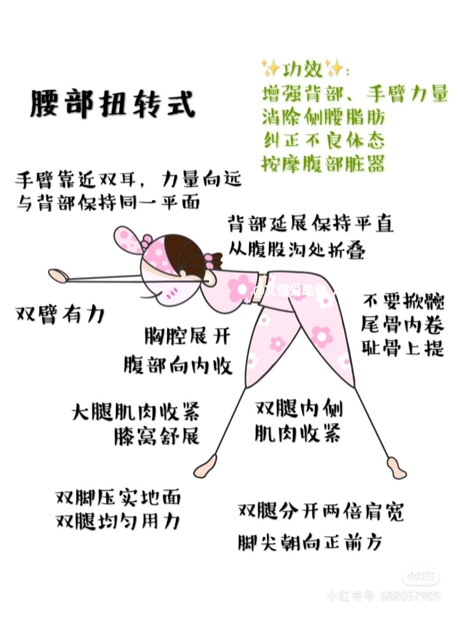 瑜伽0069♀15体式腰部扭转式详解 夏天到了教你们一个可以获得