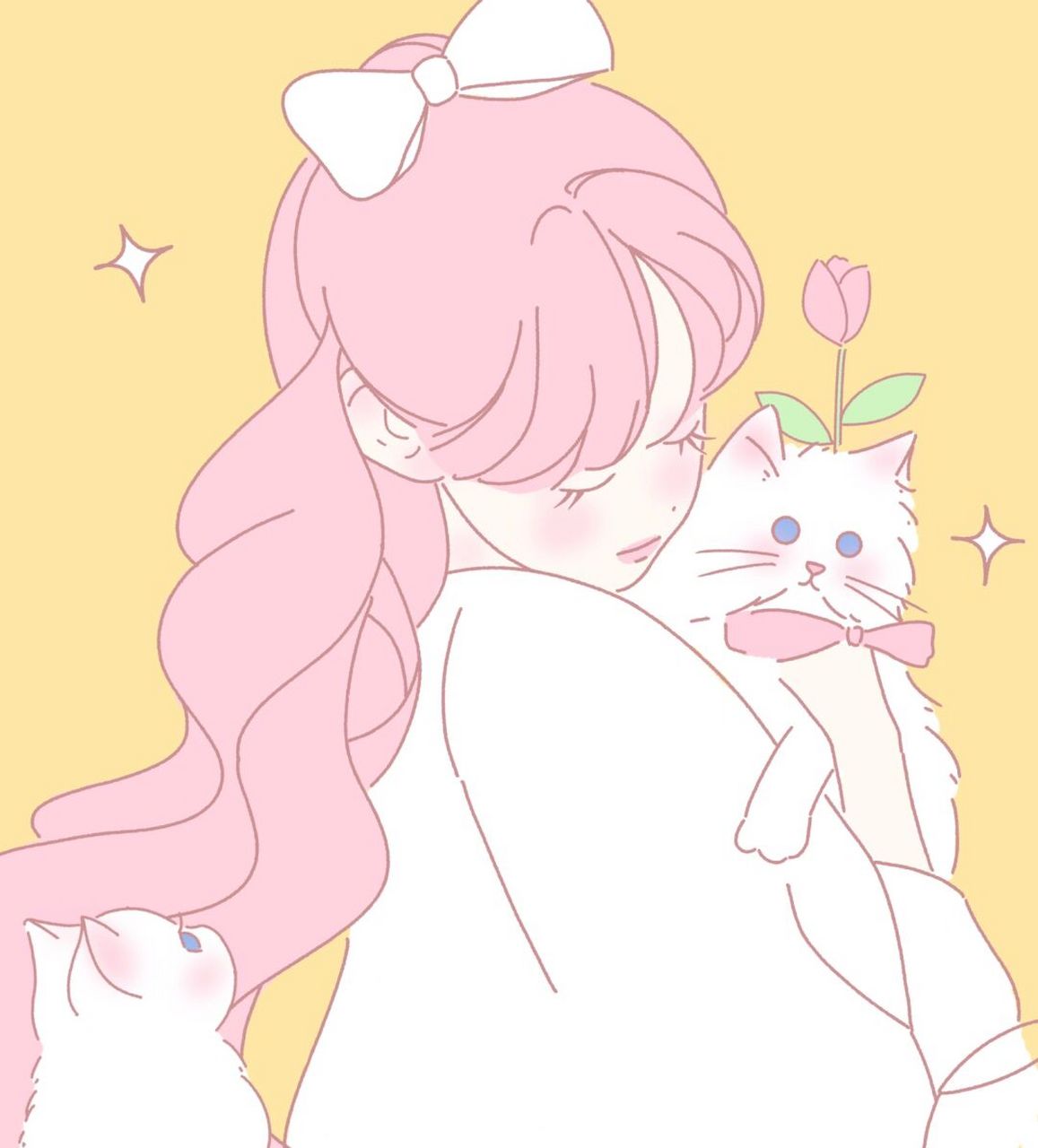 女孩与猫 喵:我也想要抱