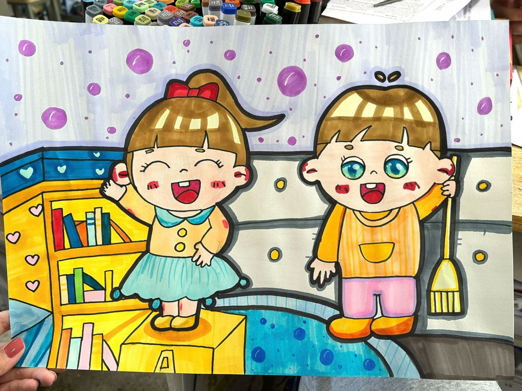 临摹儿童画我大长大啦劳动