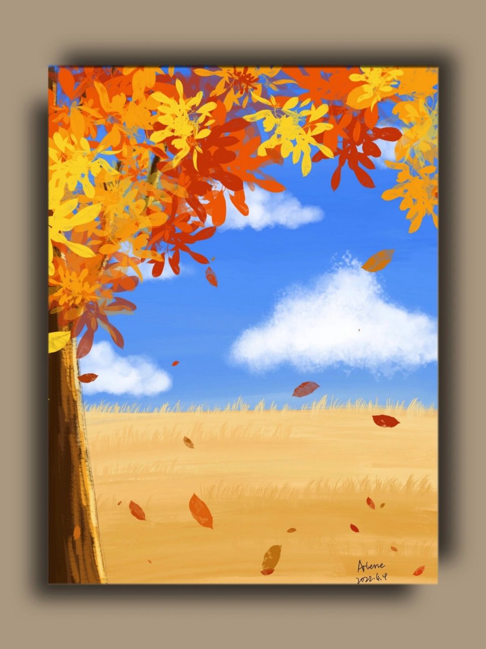 每日绘画打卡丨春·夏·秋·冬 procreate风景画练习,集齐春夏秋冬四