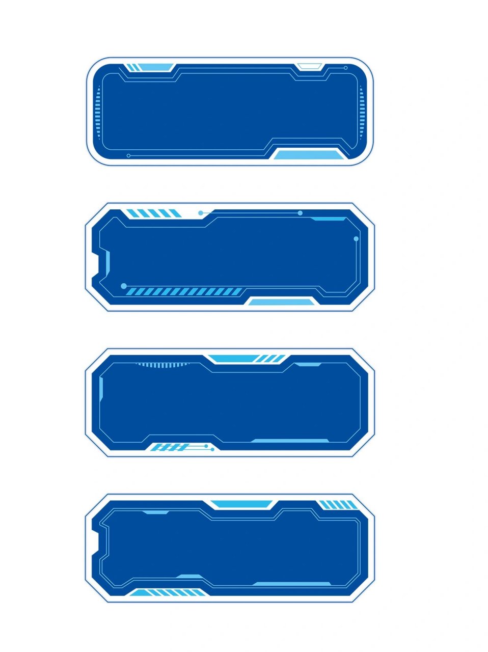 免抠素材🌀蓝色科技感边框丨标题框丨文本框 科技发展带来的机遇和