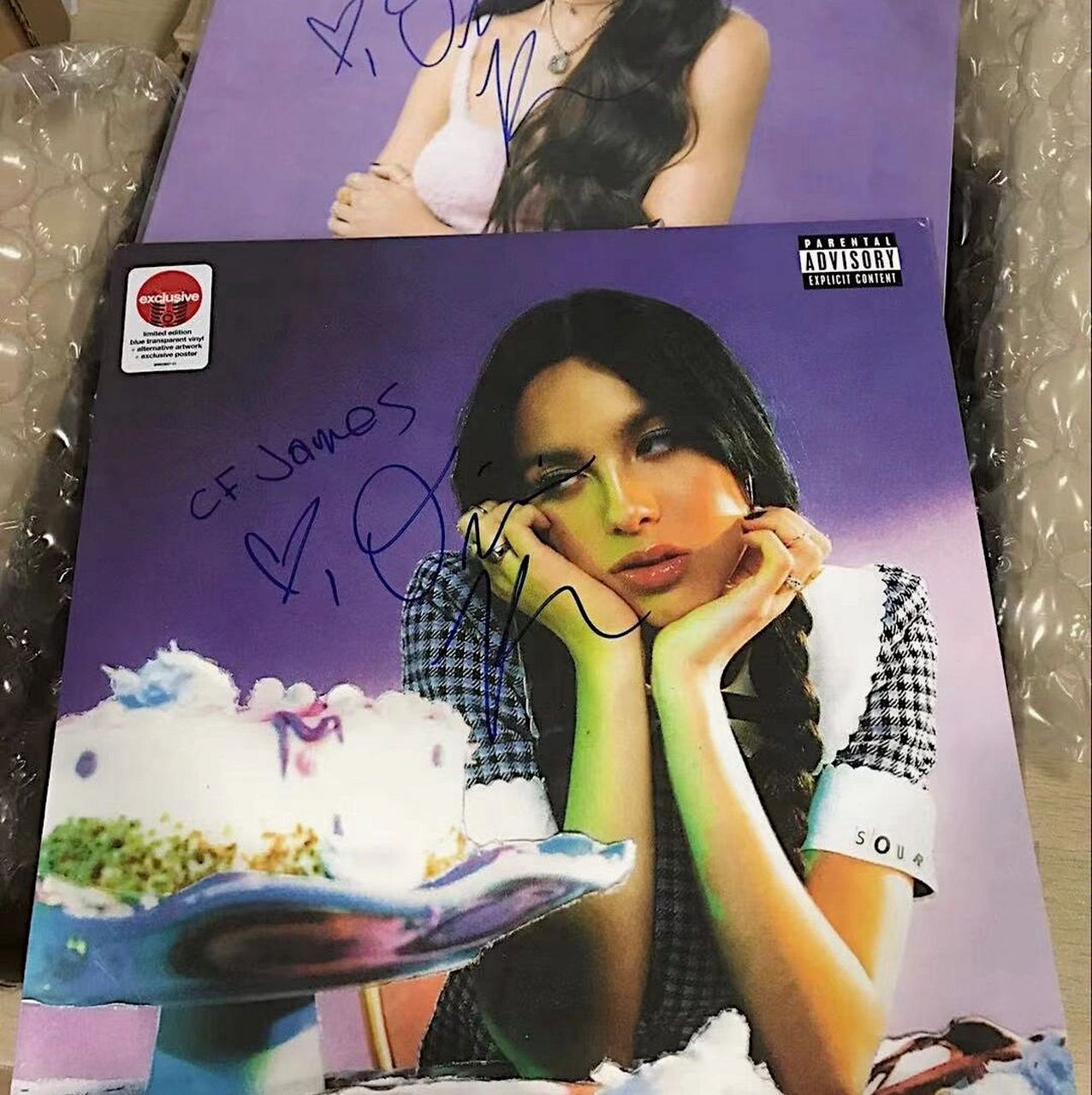 vinyl|olivia rodrigo sour to签名胶90 i know u get deja vu 96