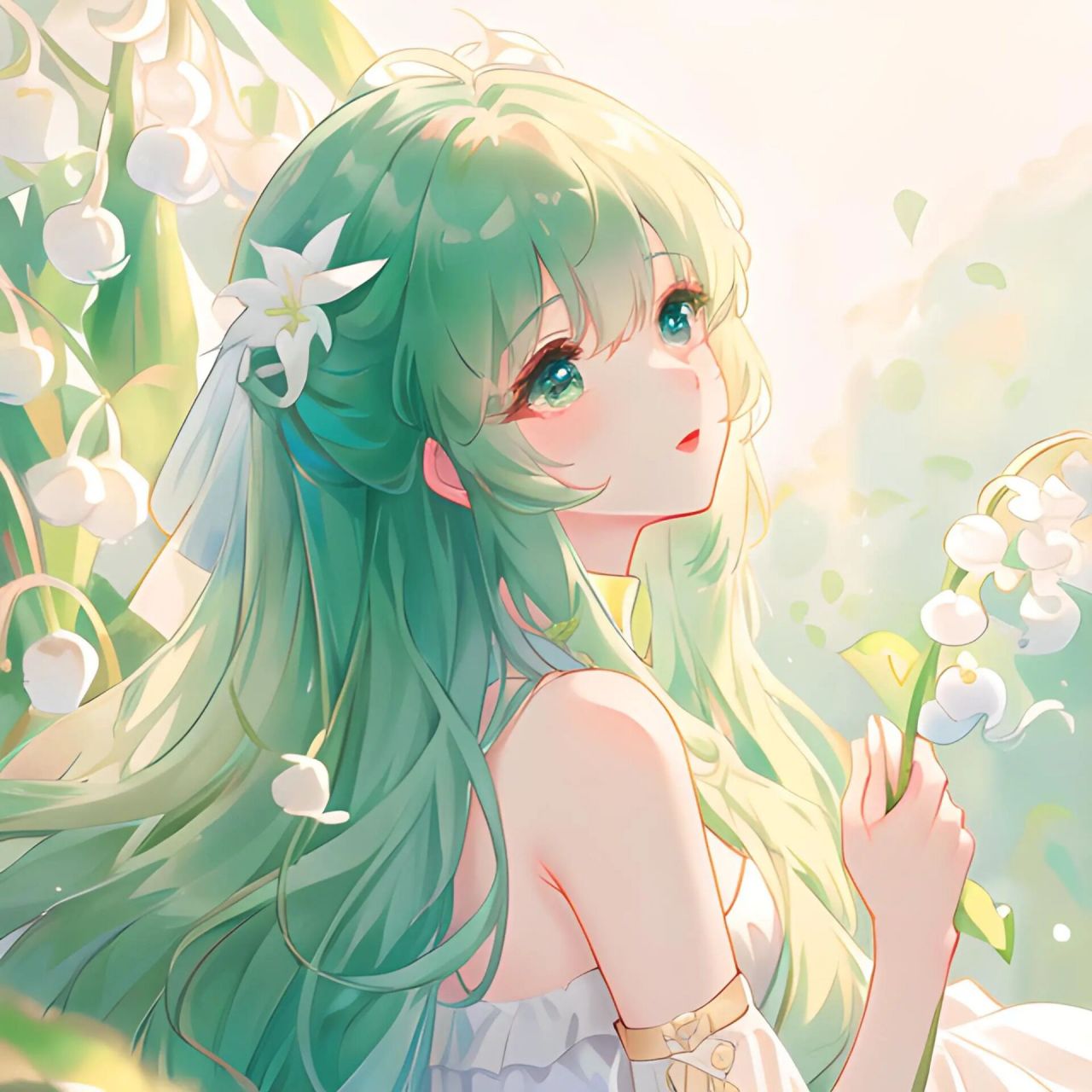 清新铃兰丨绿色系女生闺蜜头像