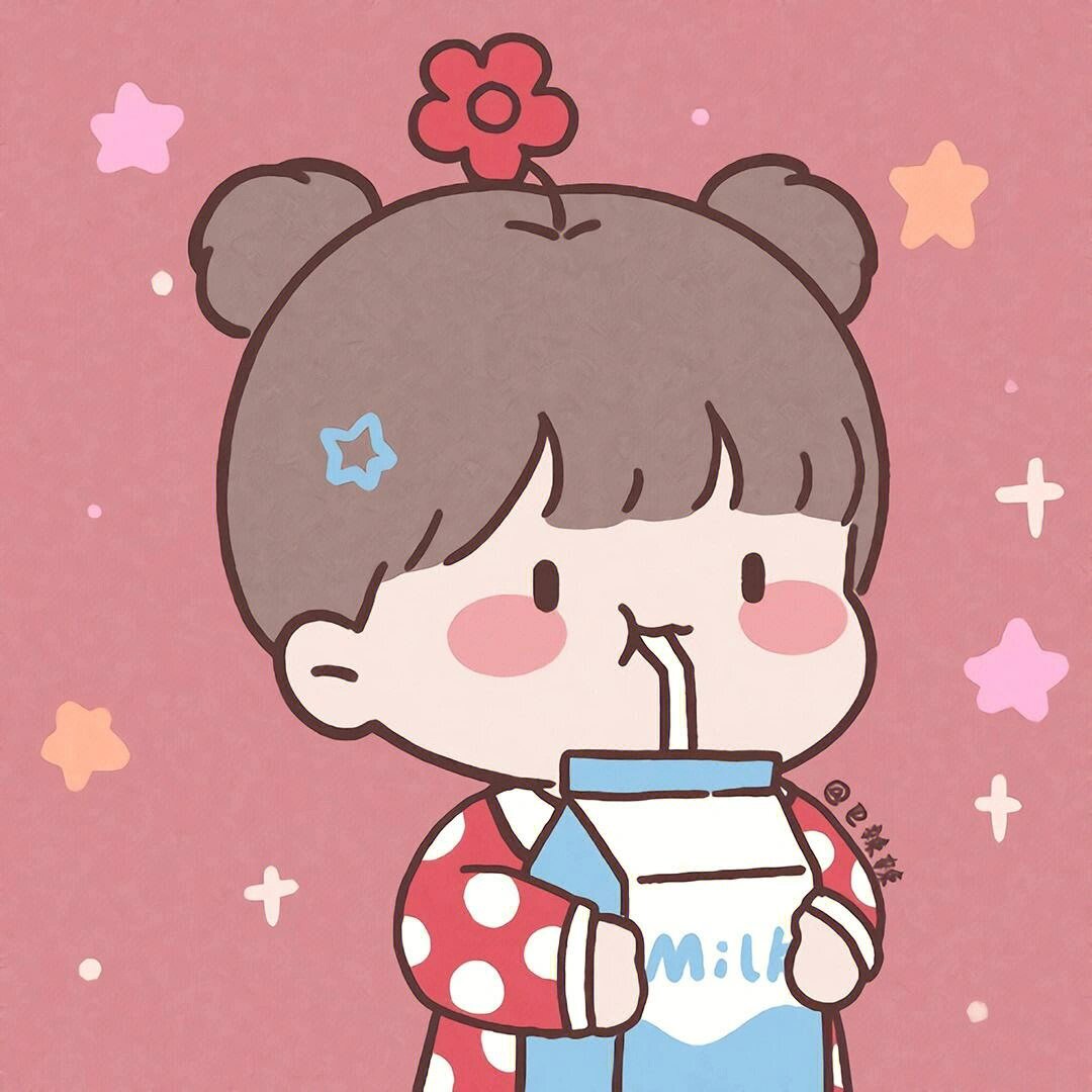可爱的喝牛奶图片来啦@那股染在绿色中的水的动态