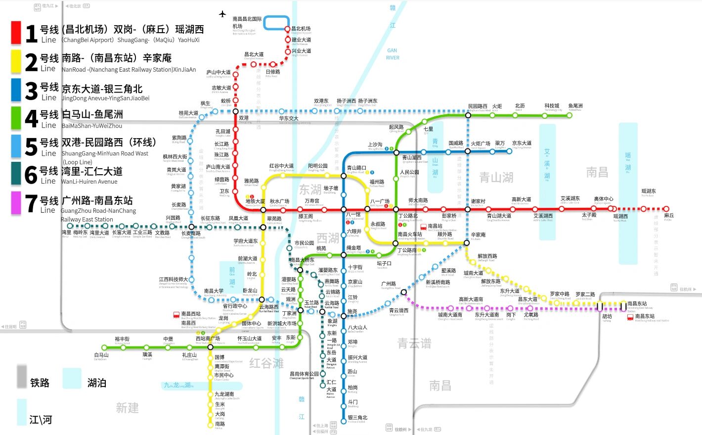 南昌所有地铁地图路线图片