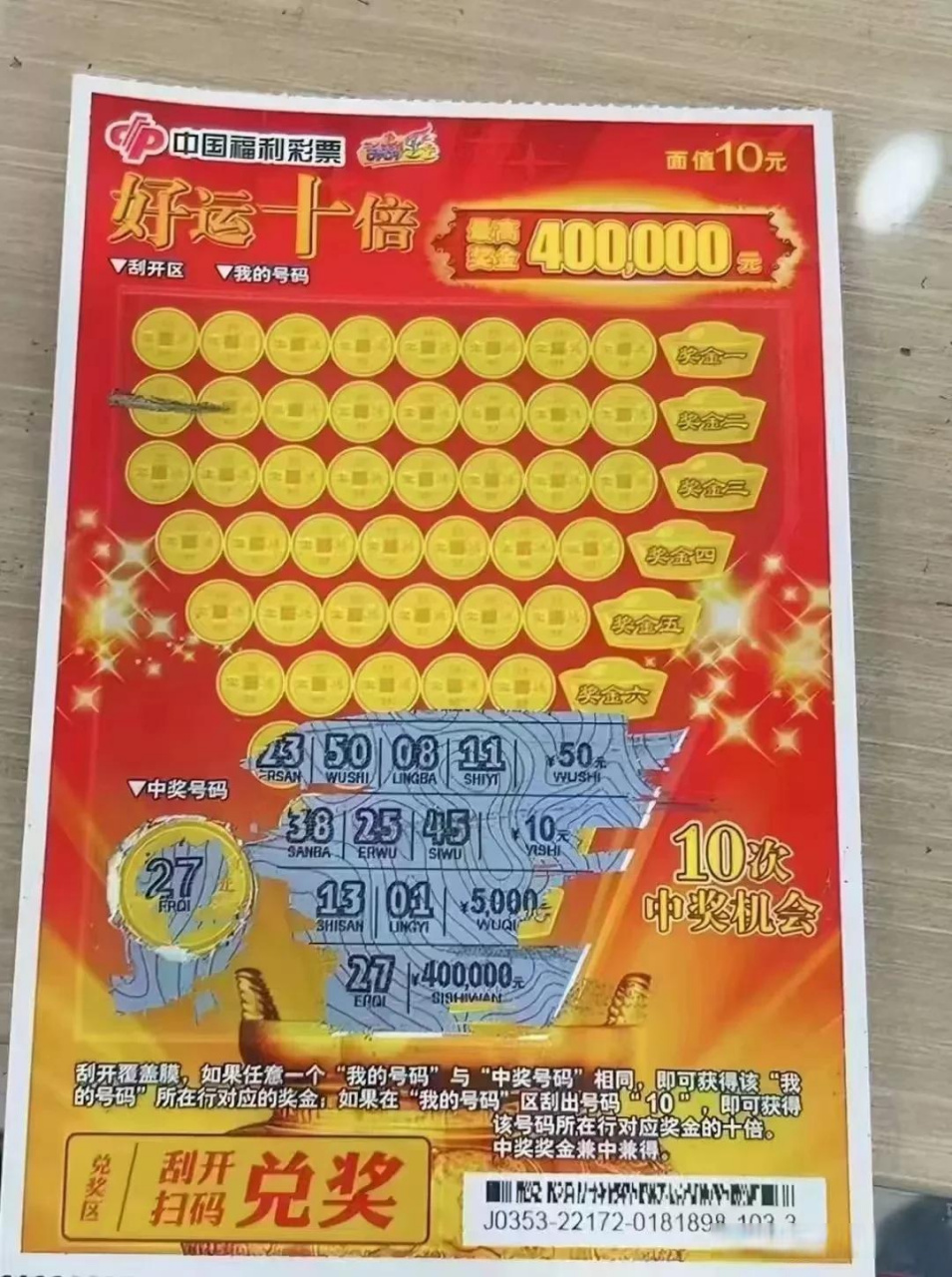 最近发现很多人喜欢买刮刮乐,明知道投资回报率只有50%,然而还是有