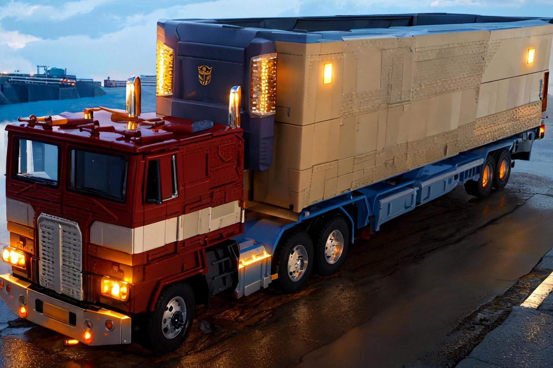 再来一组g1擎天柱经典卡车头～.