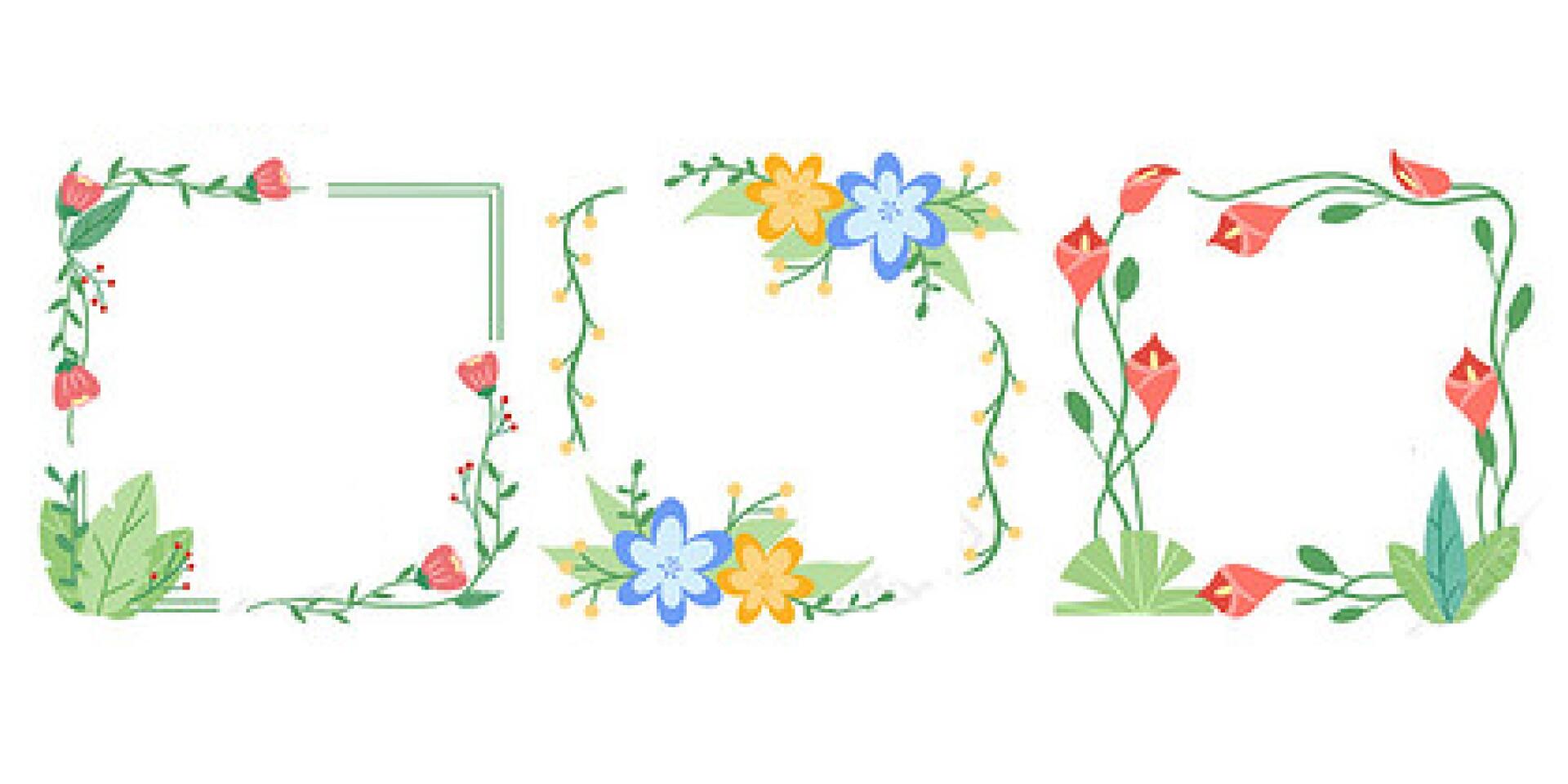 花朵边框免抠png素材分享