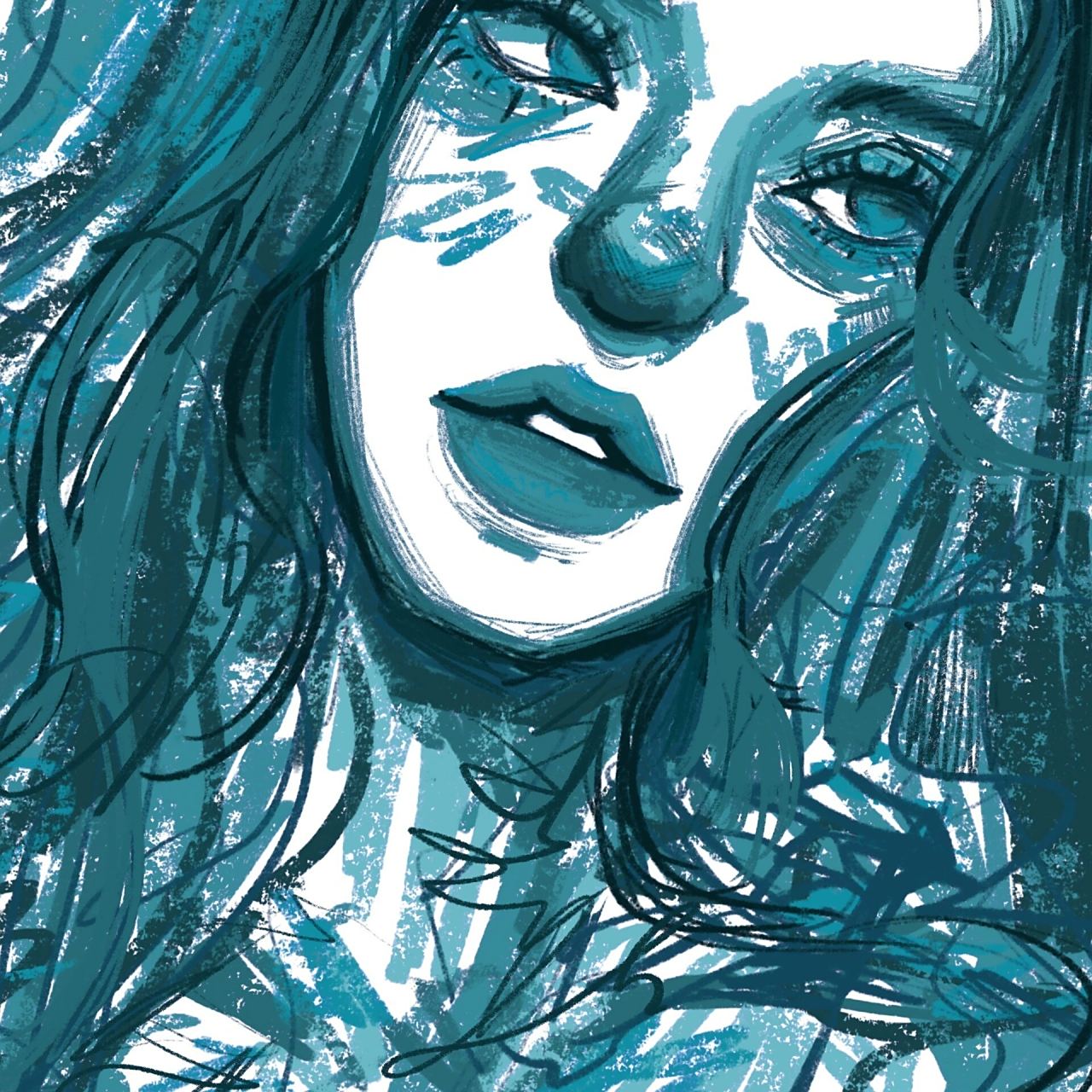 欧美艺术感抽象头像|七色选一 96工具99:procreate 96存图须知