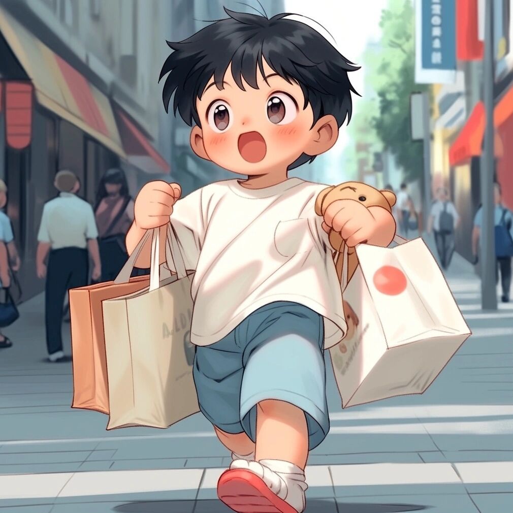 可爱男生头像(情头): boy's shopping time