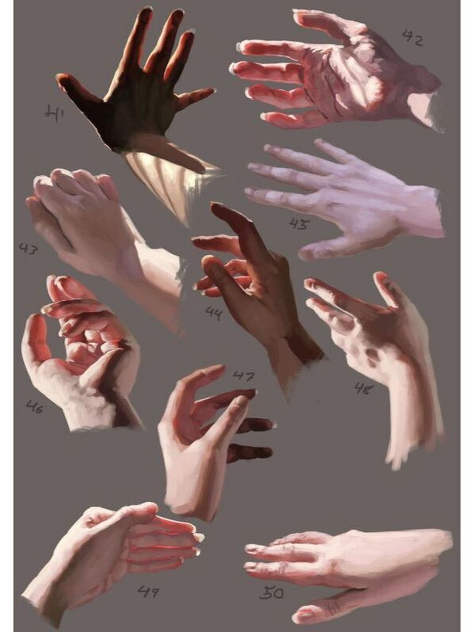 绘画素材丨手部的各种光影,动态结构参考 粉丝解锁更多精美插画作品