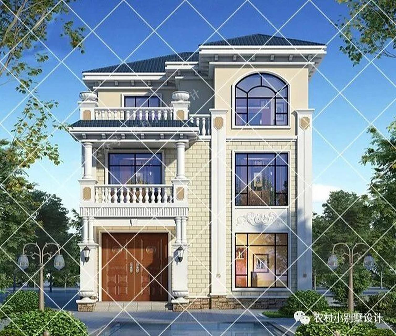 8米面宽三层农村小别墅自建房,这样建省钱 8款小面积农村别墅,小而