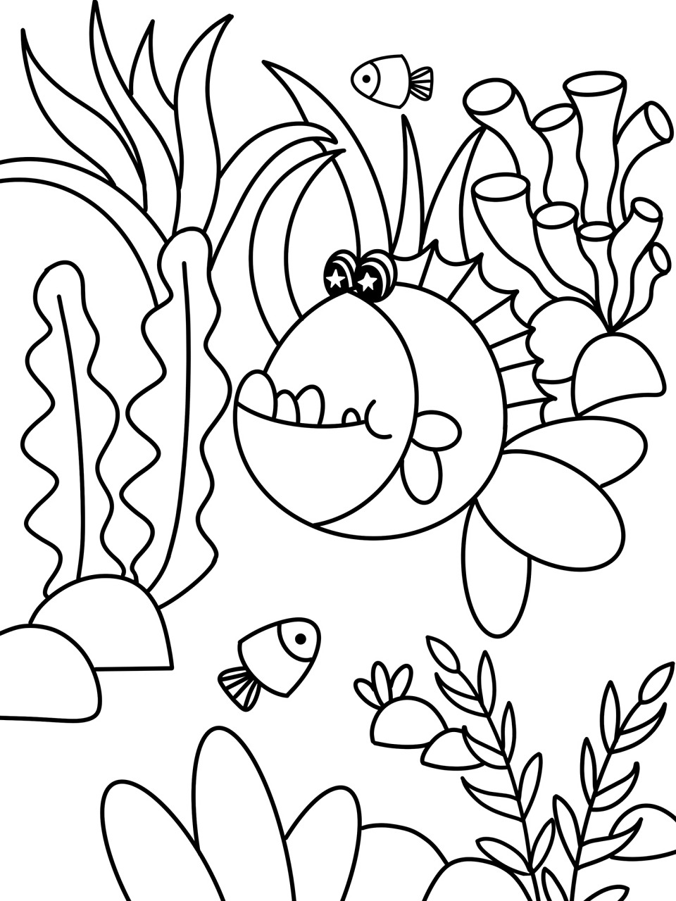 小鱼 小丑鱼 创意画 儿童画 简笔画 有线稿 #创意美术儿童画# #儿童简