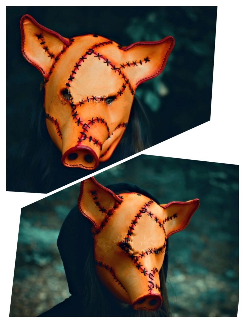 皮革猪头面具版型图纸 看着有点恐怖05