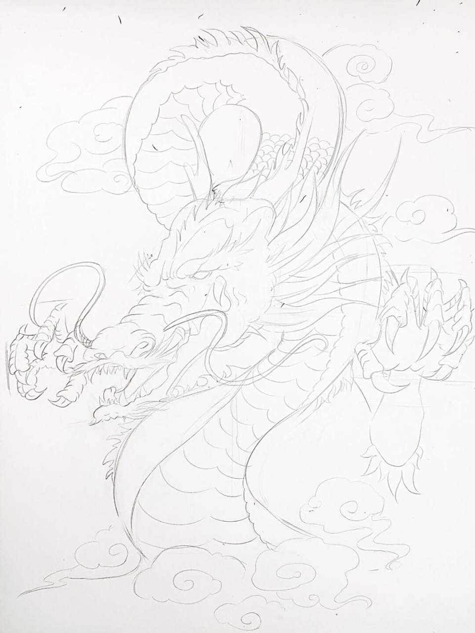 龙 线描 #线描# #龙主题画##线描龙