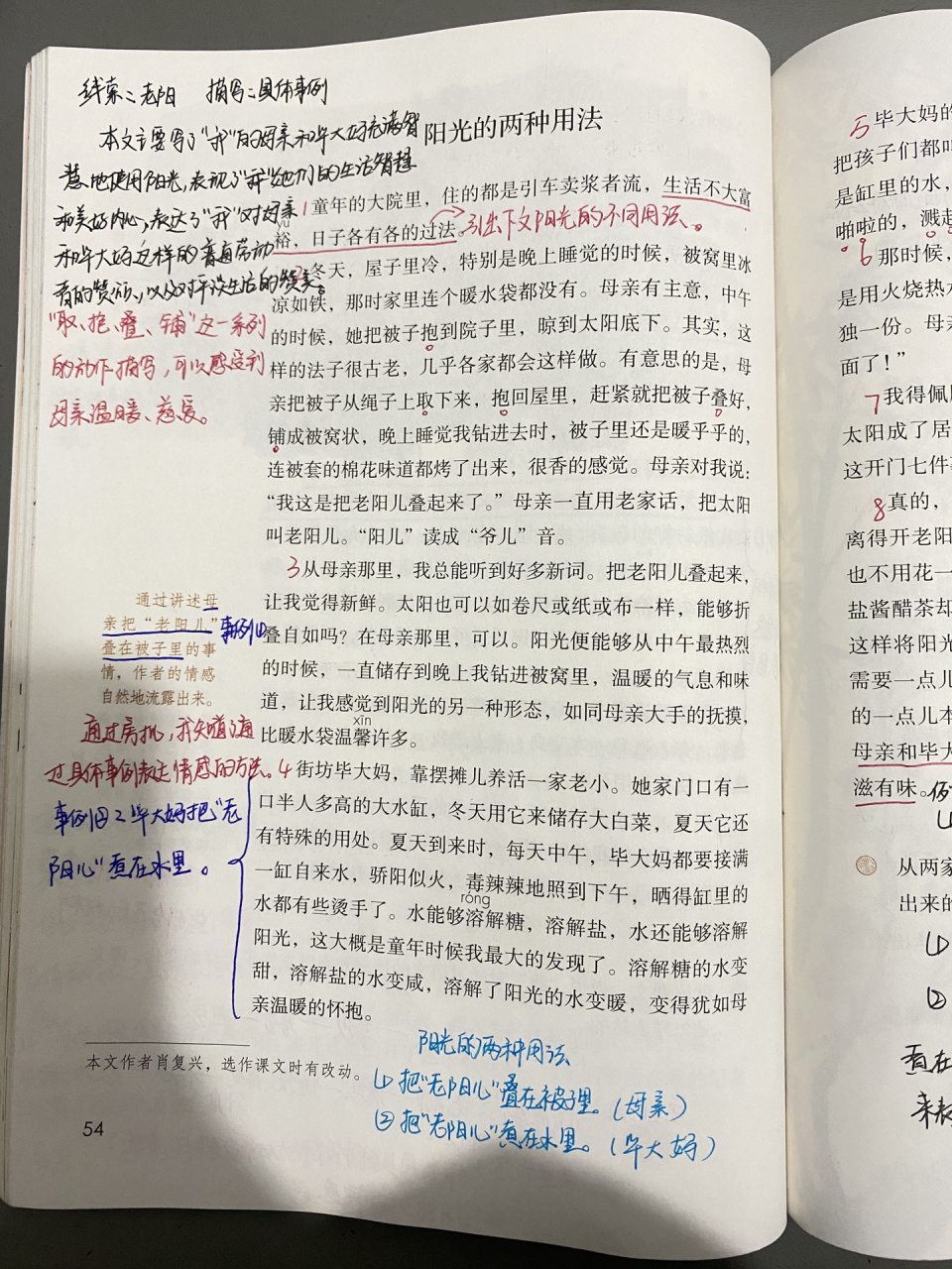 小语六下 阳光的两种用法课堂笔记