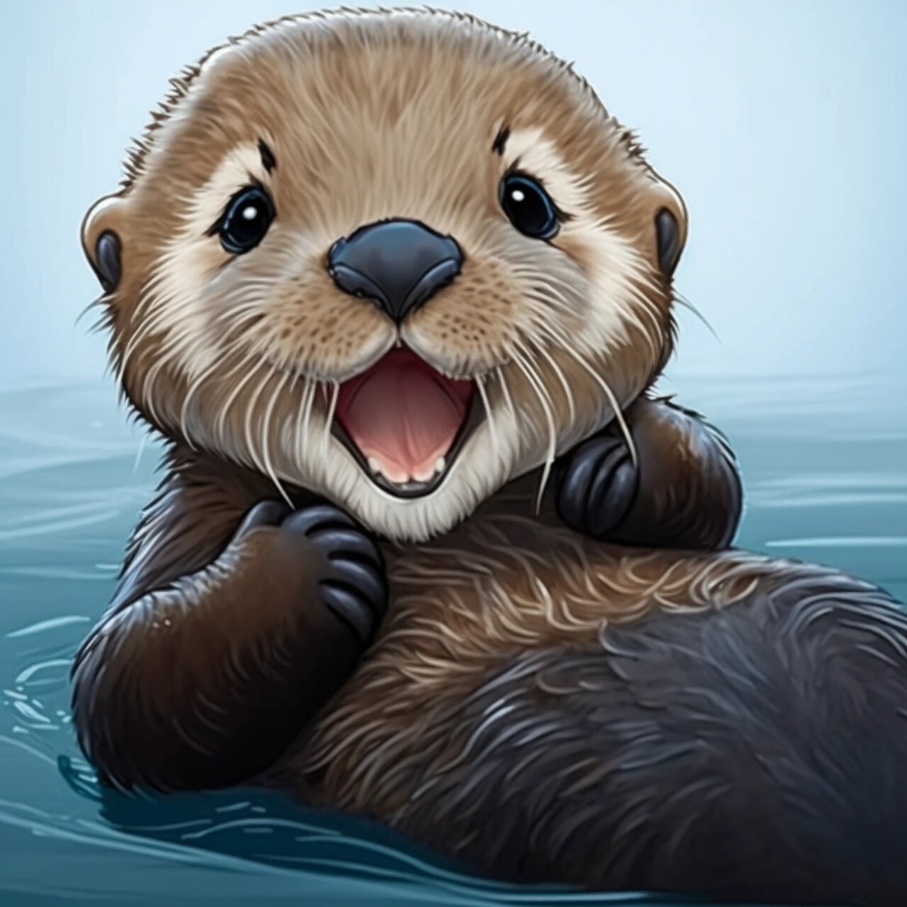 一直想要一个海濑插画头像 一直很喜欢海濑这种小动物,mj升级v4后