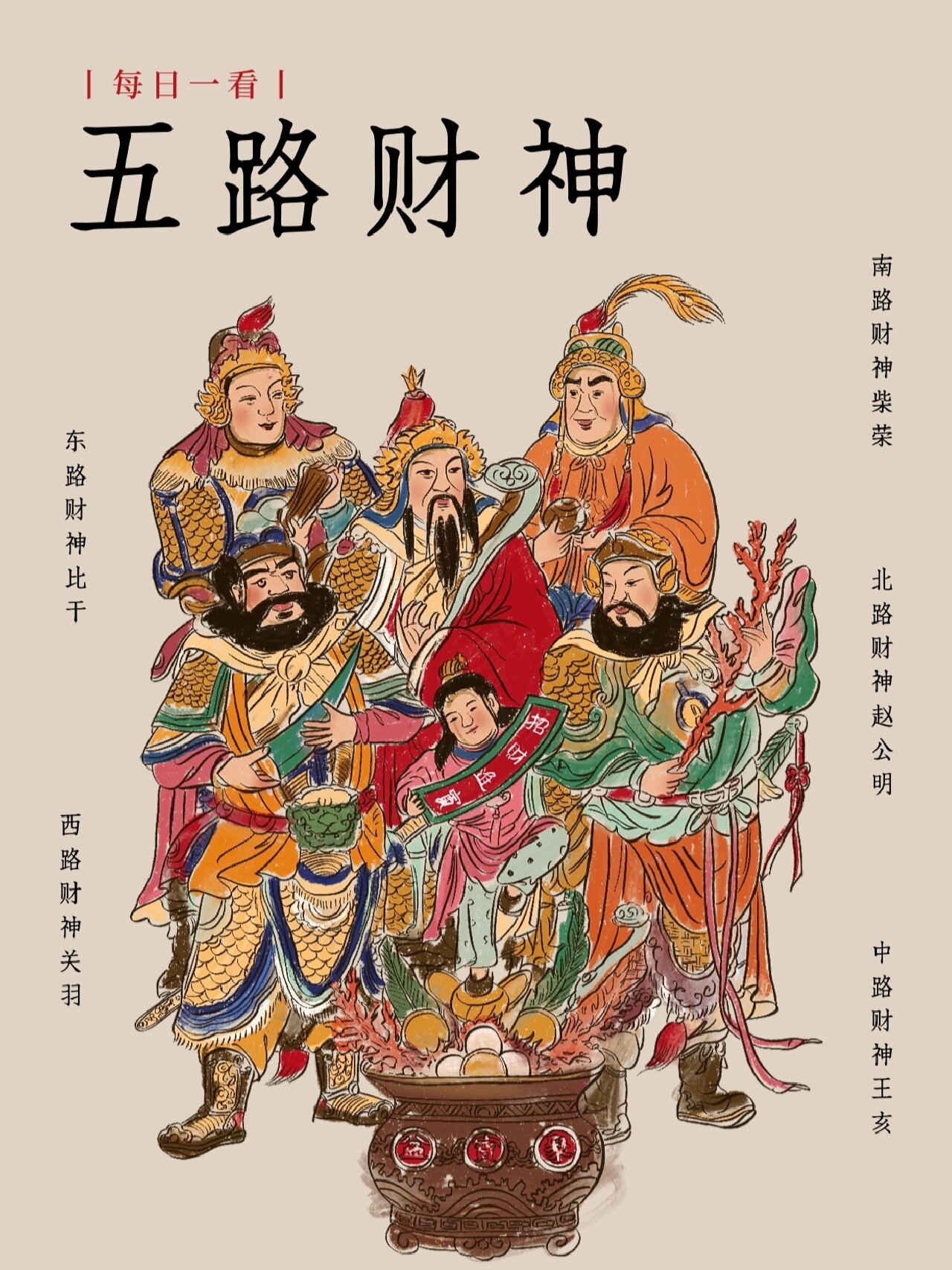 看到就证明你快发财了❗五路财神是哪五路❓