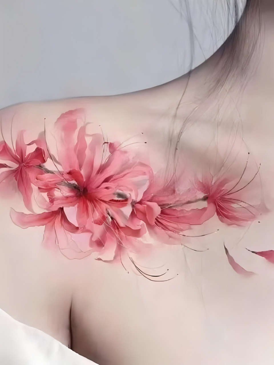 彼岸花纹身图片 彼岸花开,纹于身,犹如灵魂深处的秘密花园94.