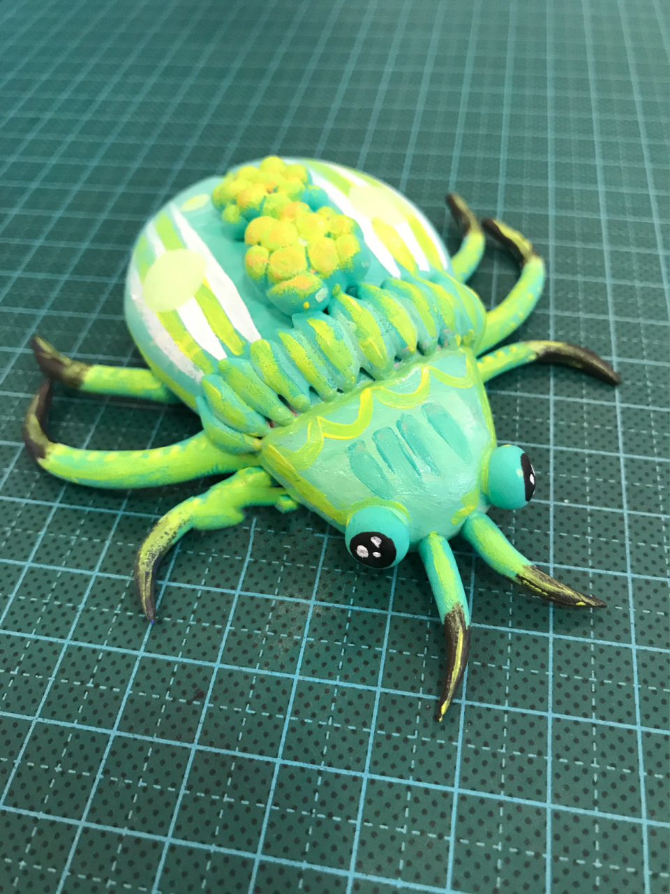 粘土作品 昆虫系列手工作品 原创 天牛 独角仙 七星瓢虫 屎壳郎 粘土