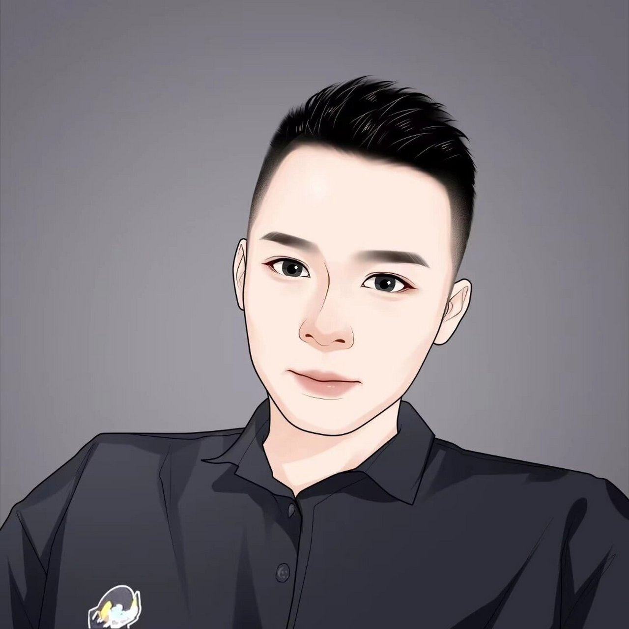 男性手绘头像|大叔手绘头像