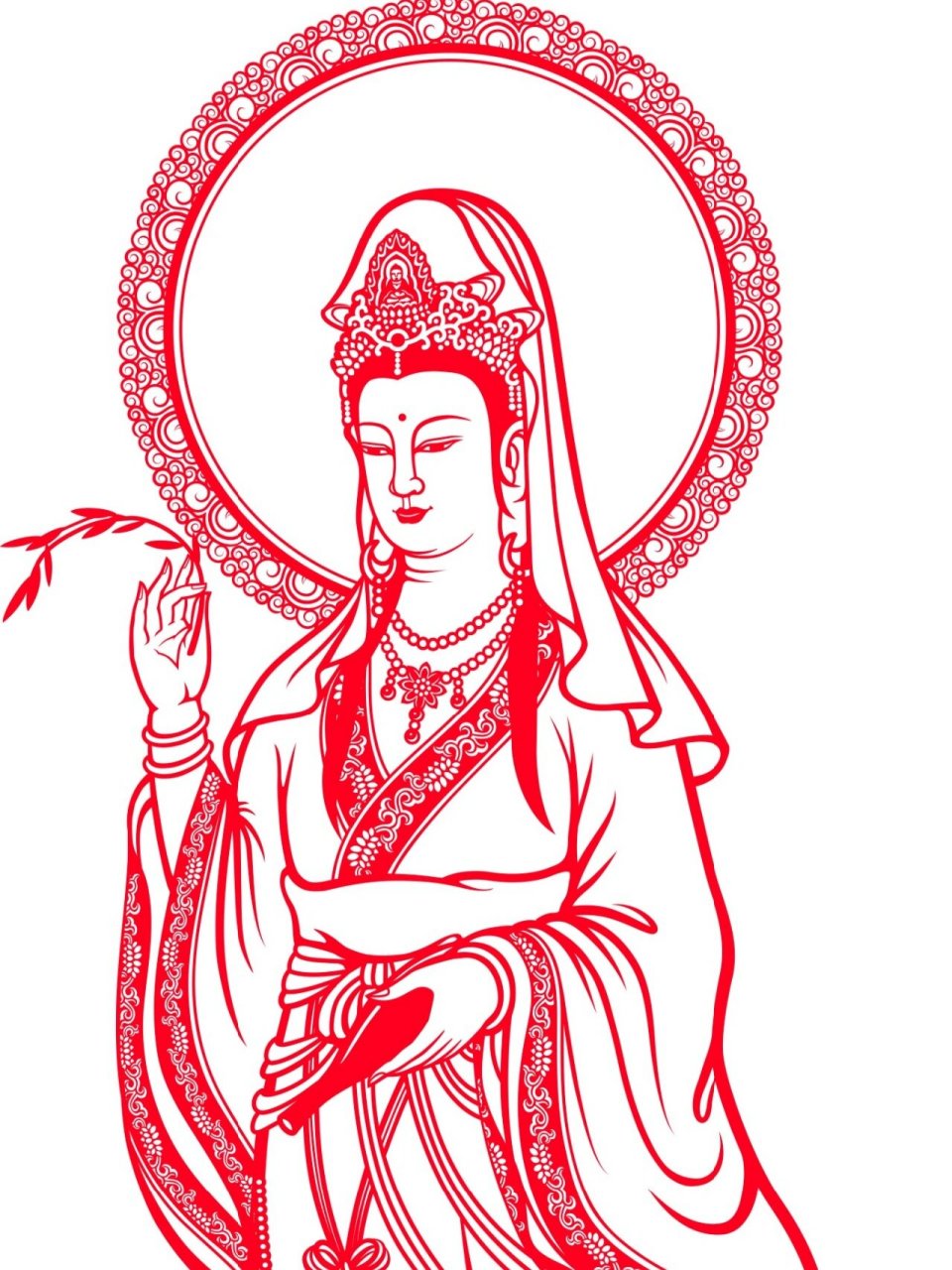 剪纸观音矢量图 第一图为大图,受编辑限制只显示上半部分.