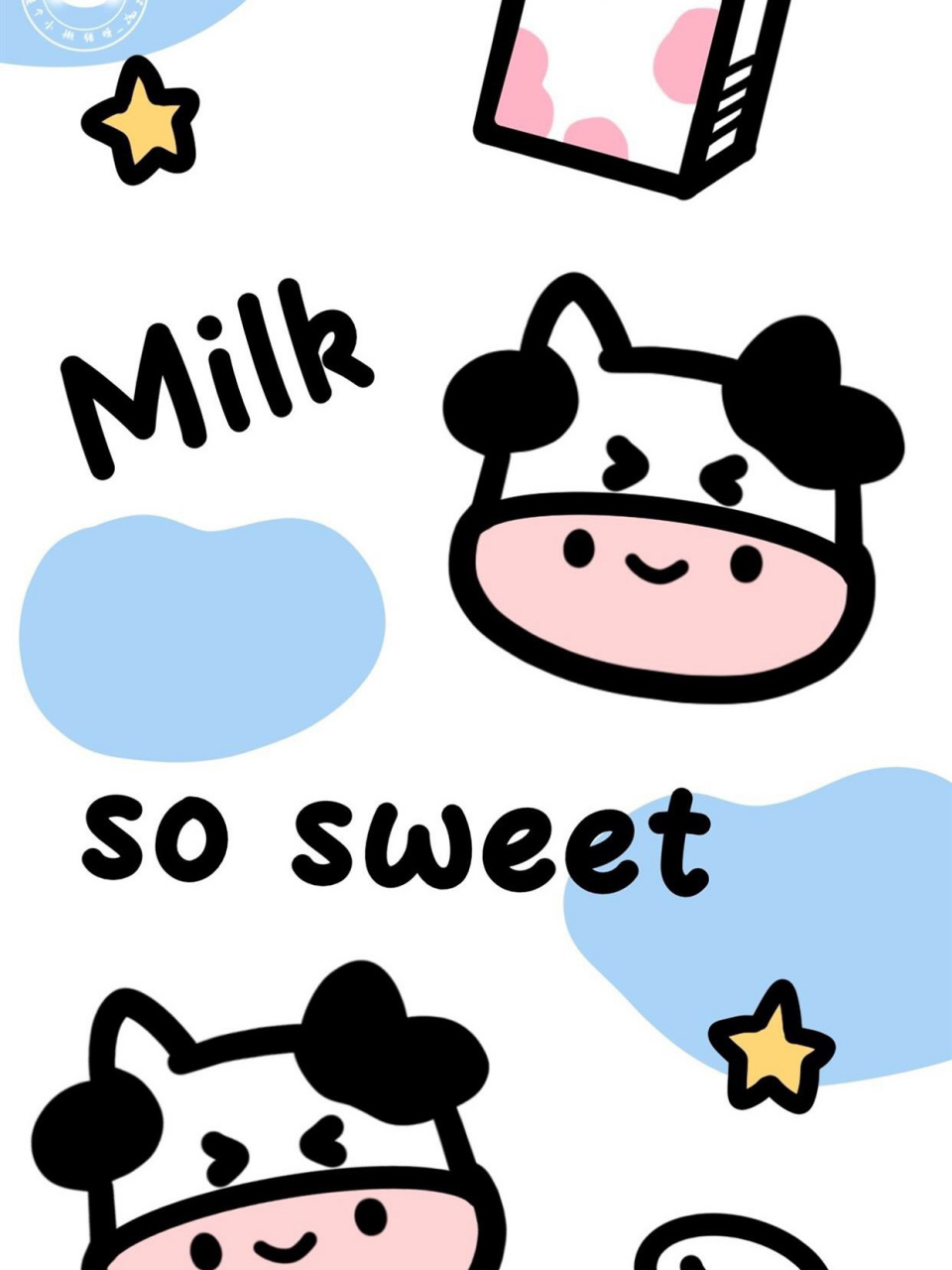 治愈系超可爱小奶牛卡通壁纸 宇宙无敌 超级好看的奶牛98壁纸来啦