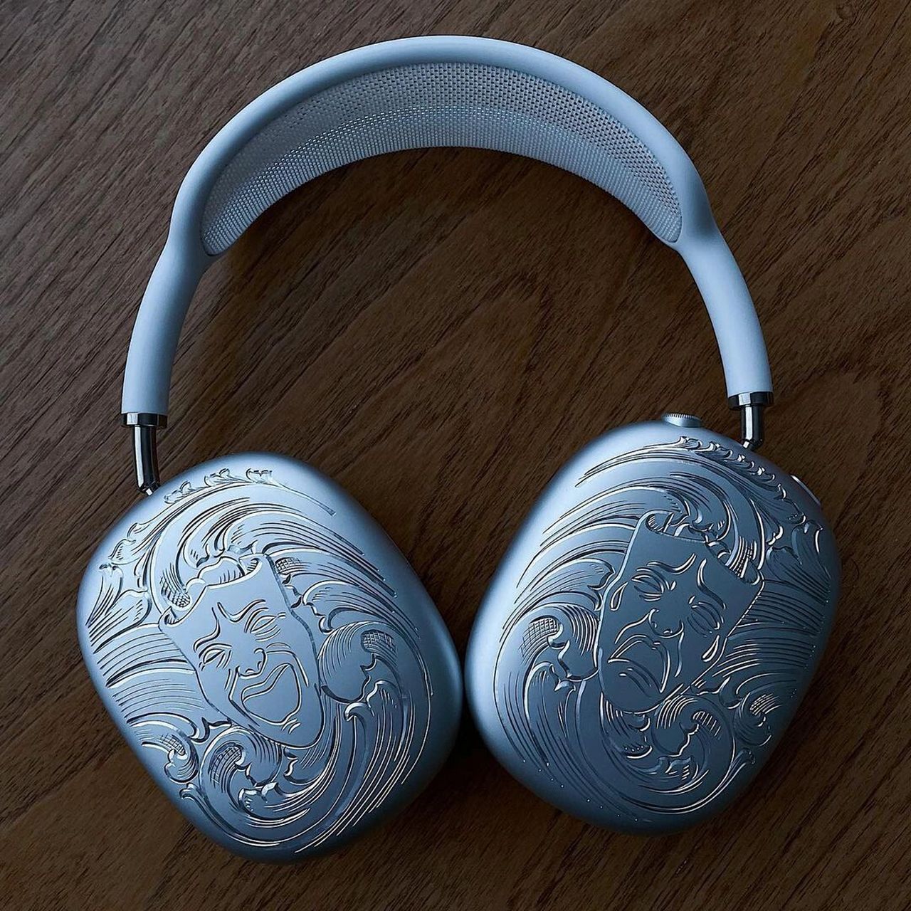 airpod max手工雕刻奇卡诺风格图案 灵感存档|创意设计|审美观照