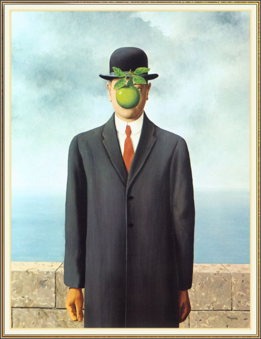 今天你看画了吗|戴黑帽的男人 🎨 这幅《the son of man》是