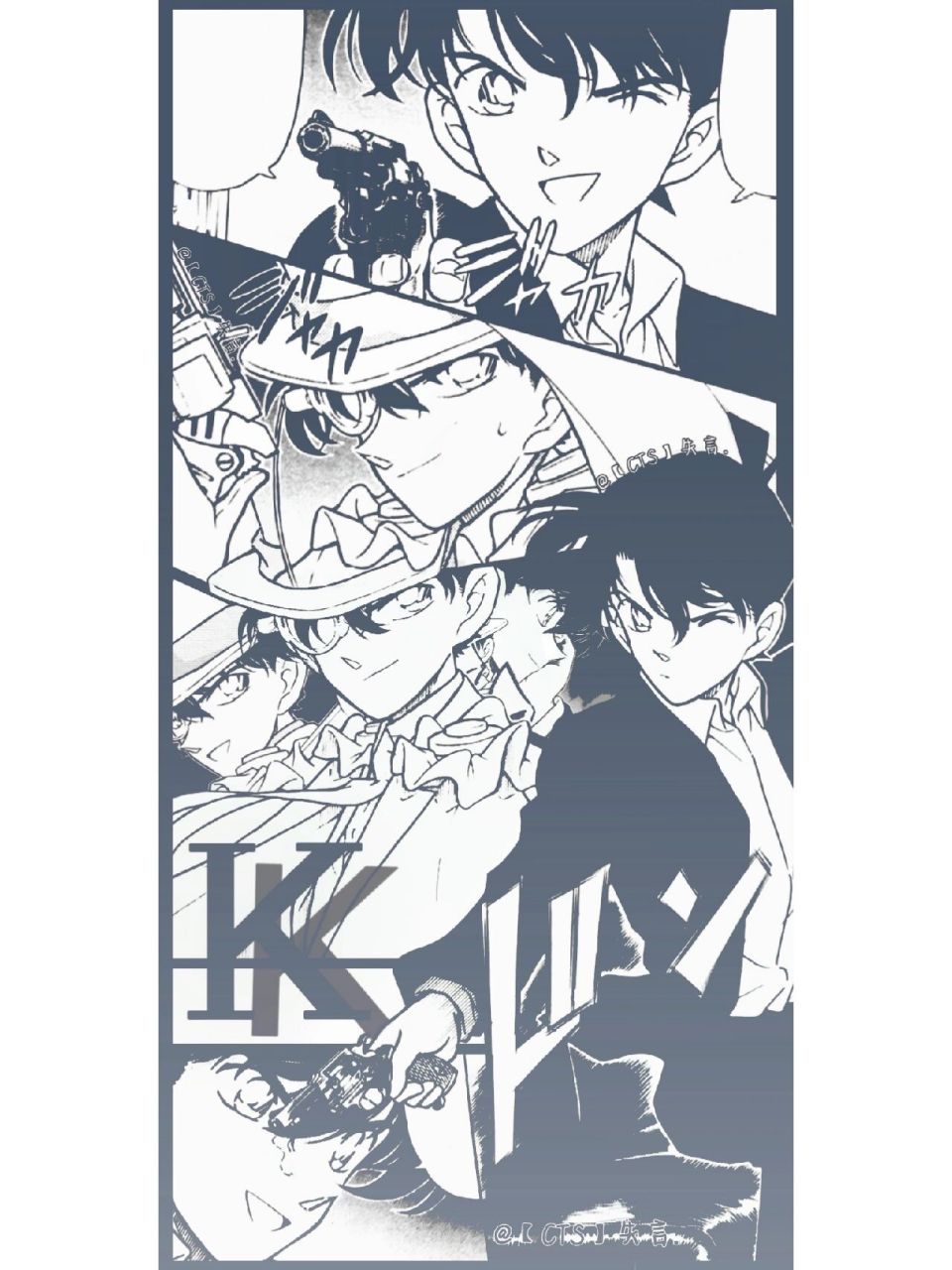 名科自制拼接壁纸/工藤新一×怪盗基德  原创自制壁纸 图片自取90