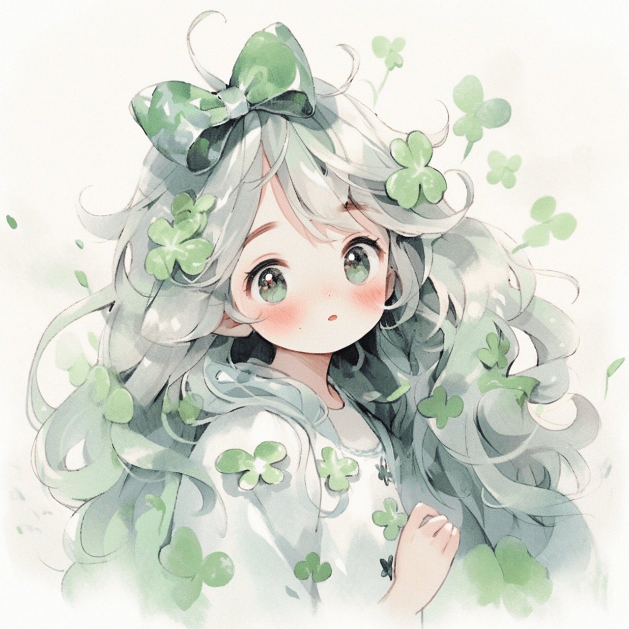 幸运少女92四叶草小清新头像